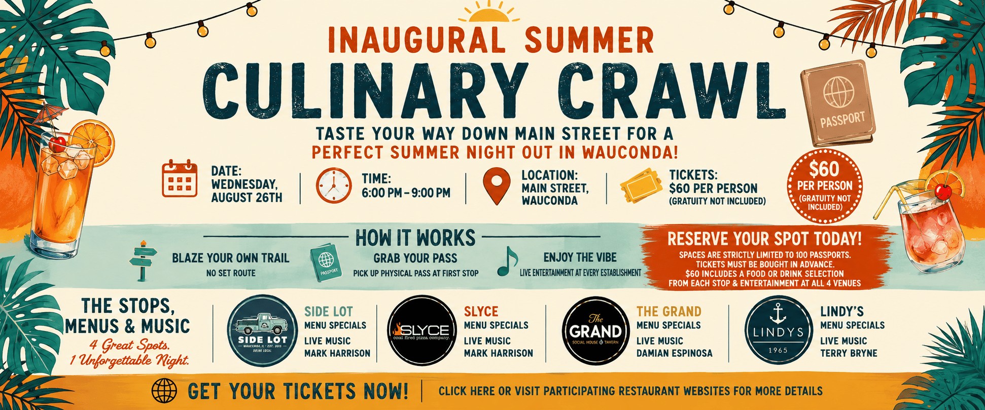 Lindy's Landing Inaugural Summer Culinary Crawl